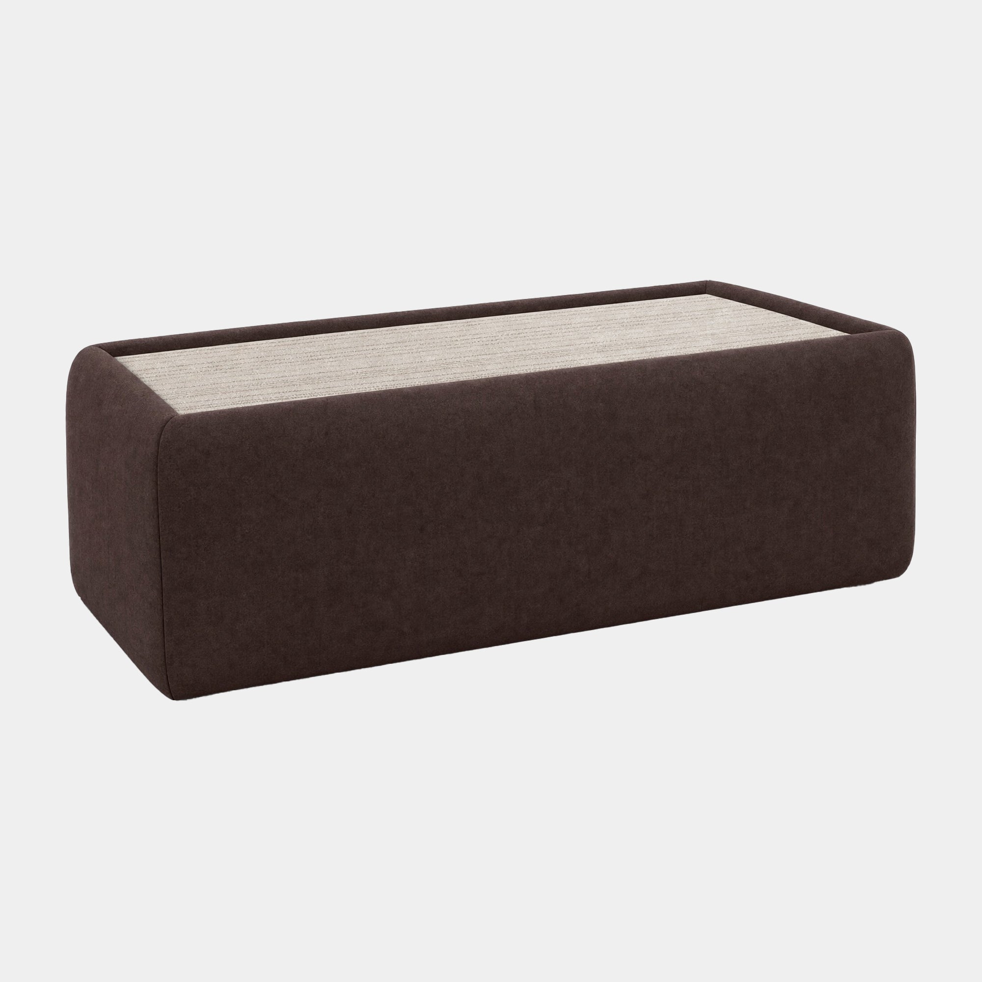 Solace - Rectangular Glass Top Table, Fabric