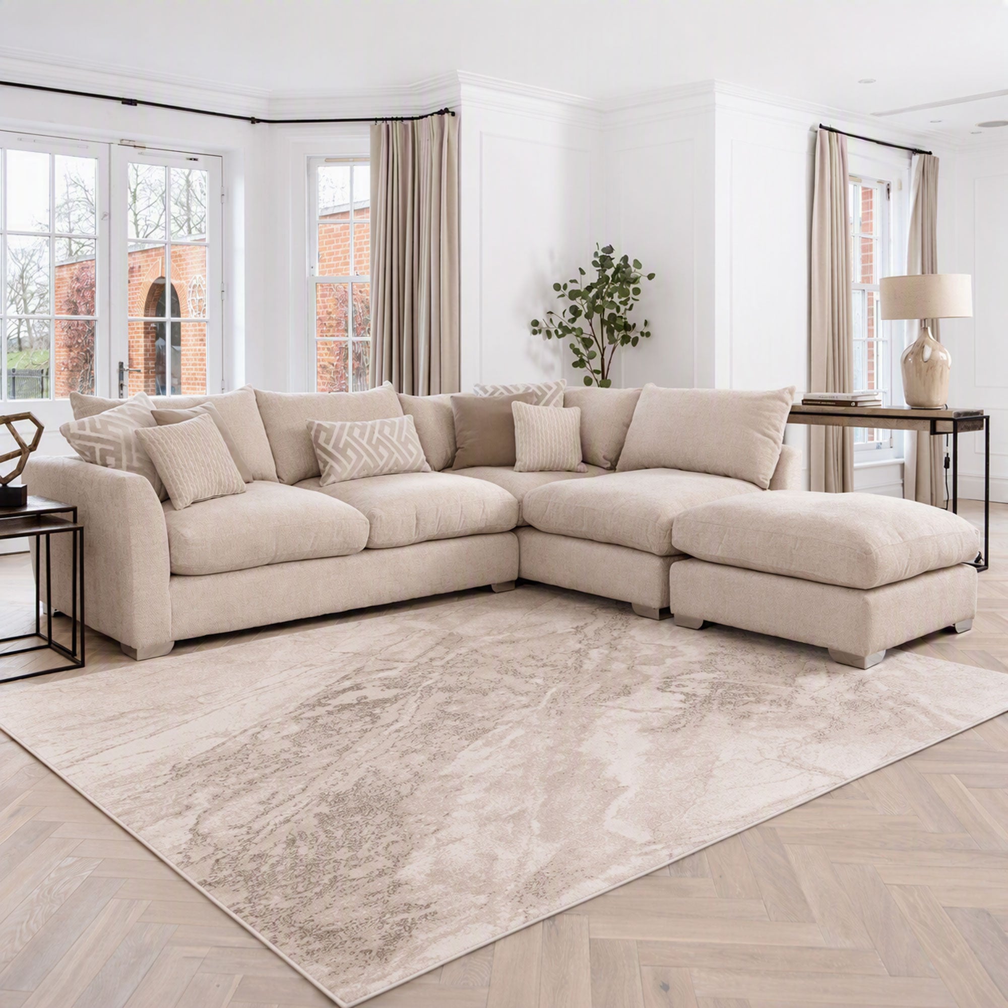 Riva - LHF Corner Group In Fabric Digby Beige