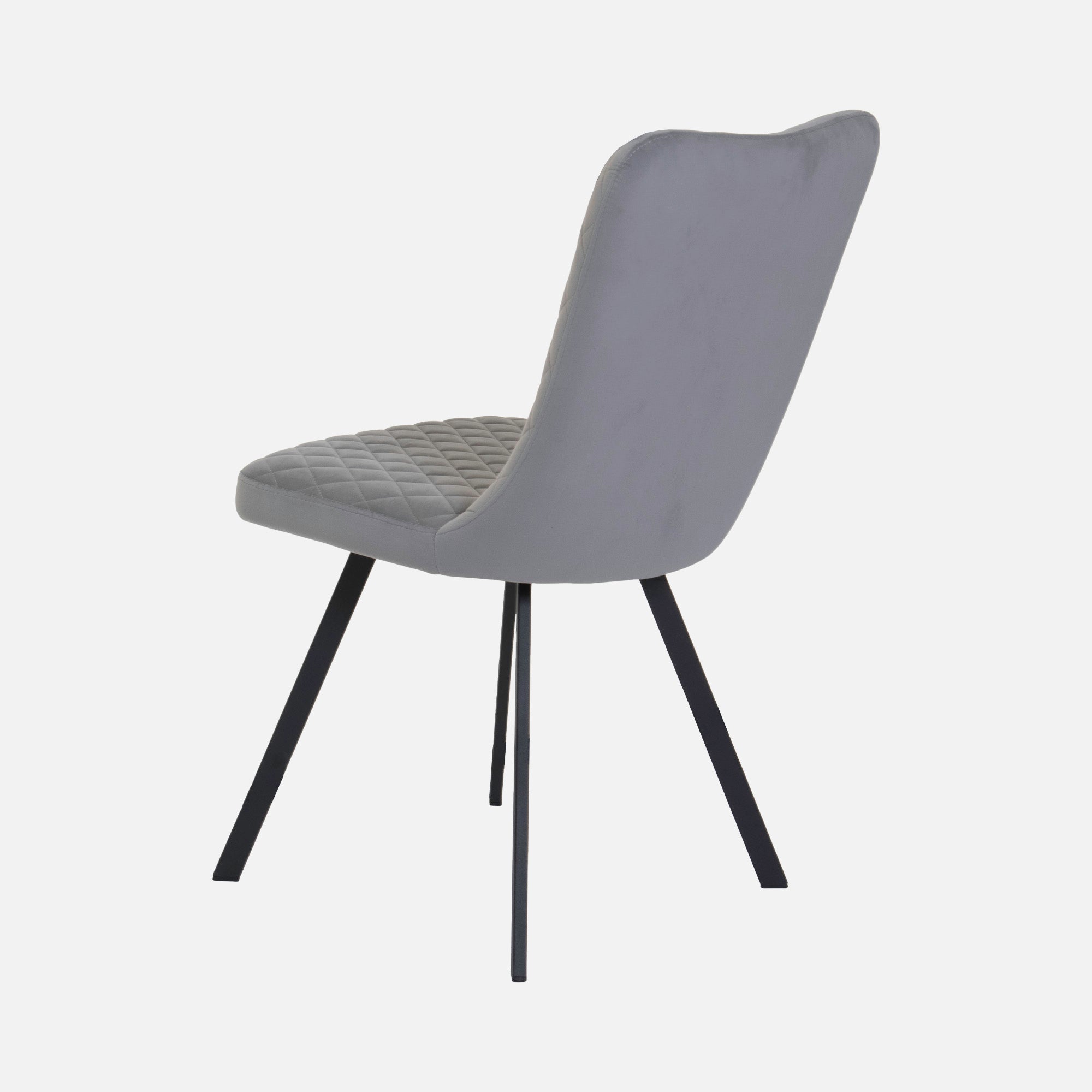 Rock - Dining Chair, Grey Velvet Fabric