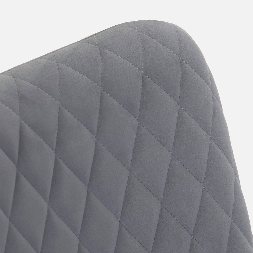 Rock - Dining Chair, Grey Velvet Fabric