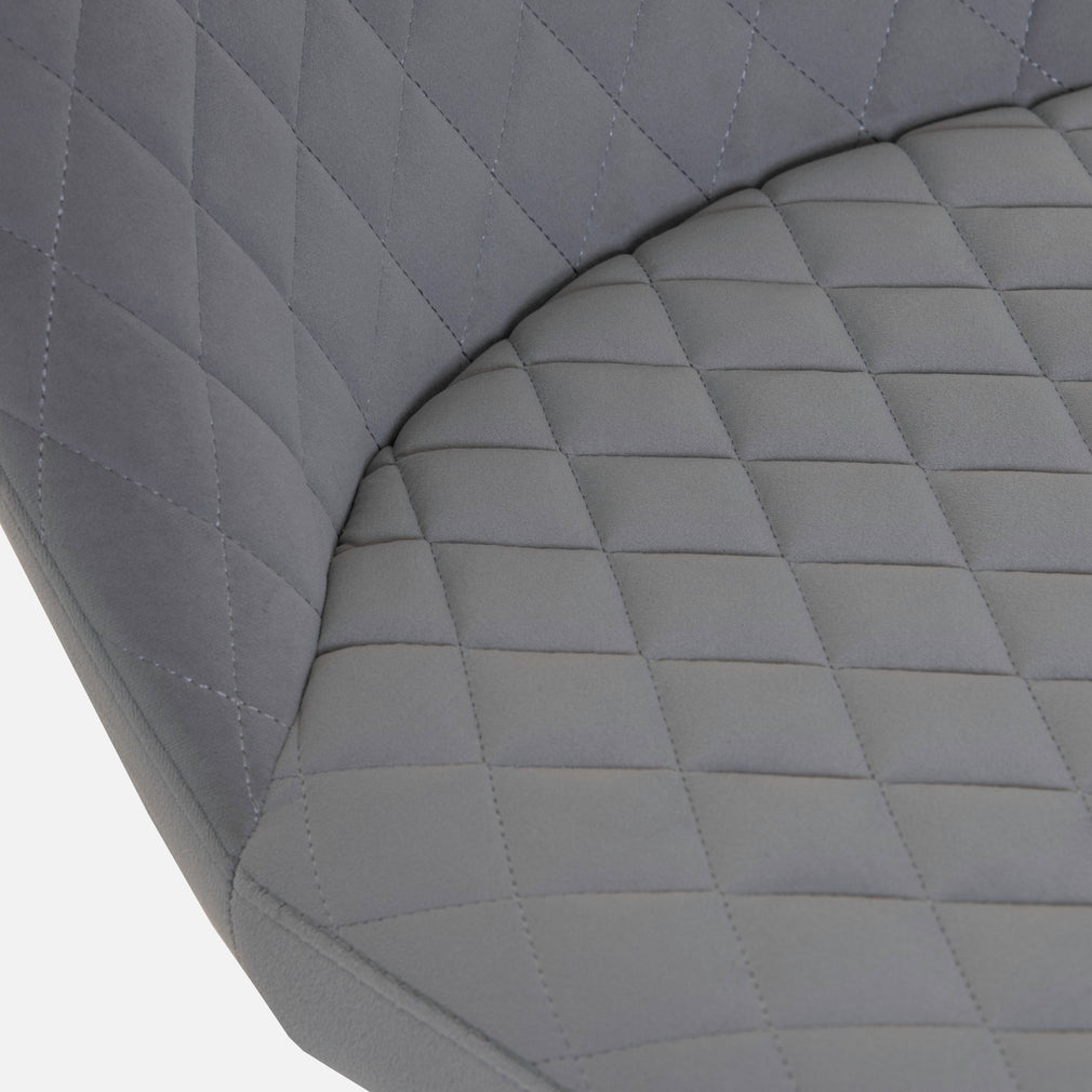 Rock - Dining Chair, Grey Velvet Fabric