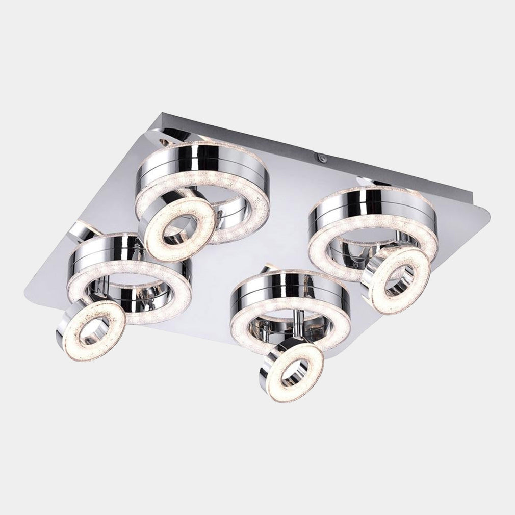 Rolo Silver - Ceiling Spotlight, 4 Light