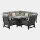Key Largo - High Back Corner Garden Dining Set With Firepit & 2 Reclining Armchairs, Aluminium & Rattan