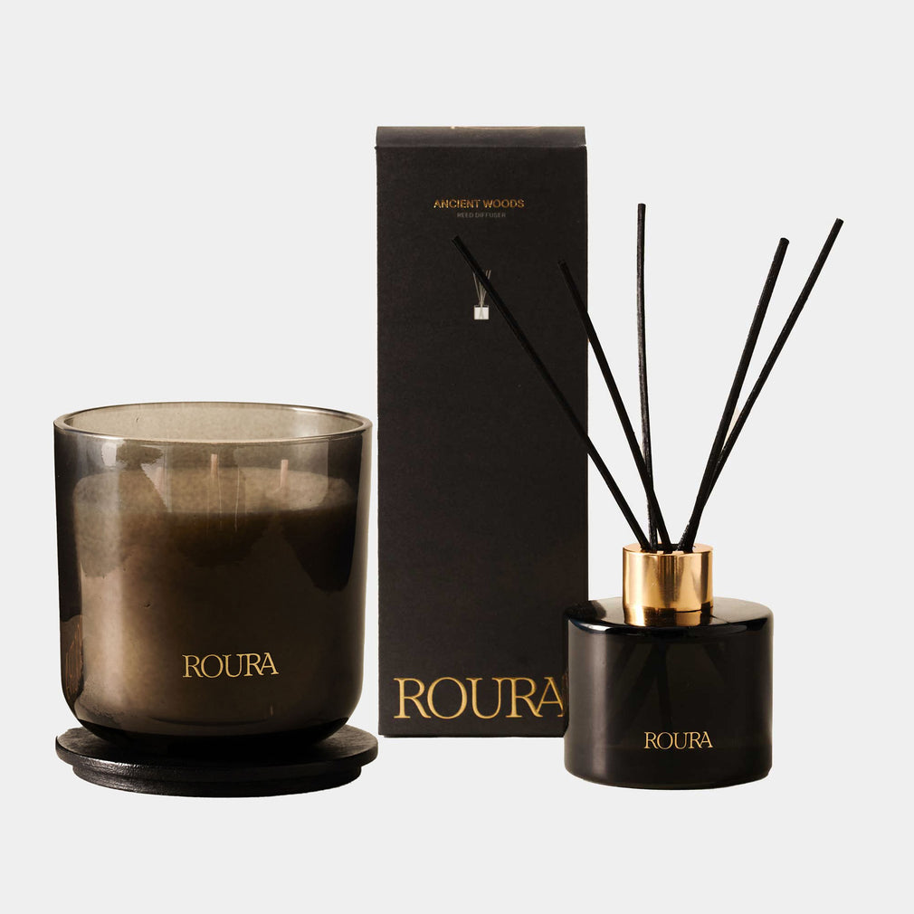 Roura - Ancient Woods Candle & Reed Diffuser Set