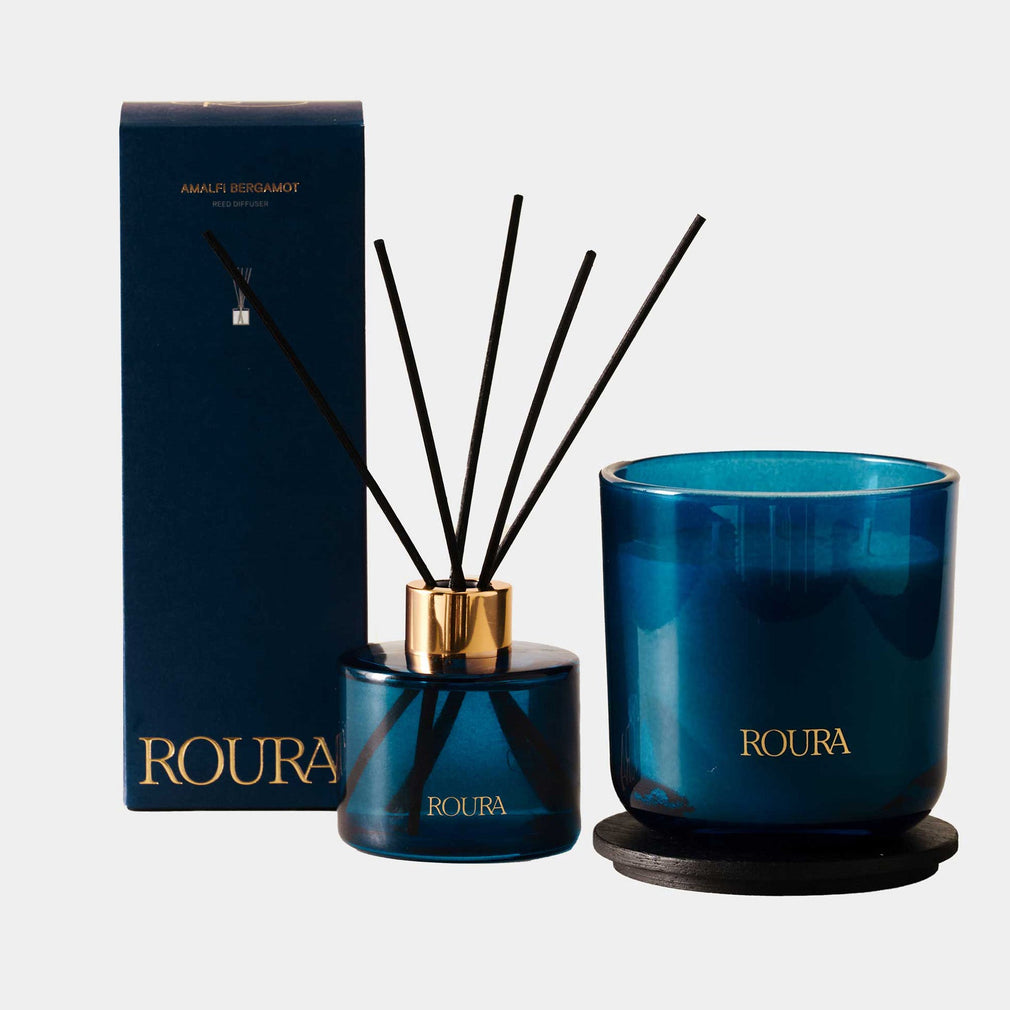 Roura Amalfi - Bergamot, Mandarin, Sea Breeze Candle & Reed Diffuser Set