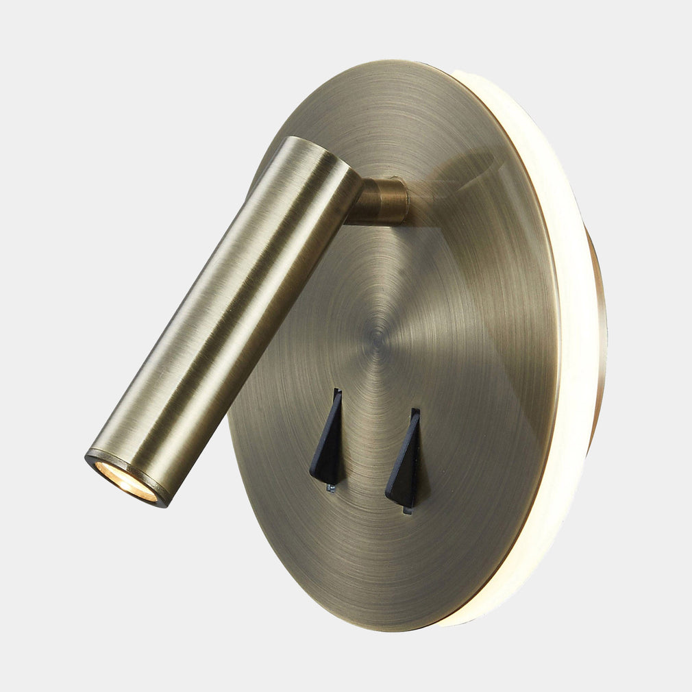 Ruby - Antique Brass Round LED Wall Light