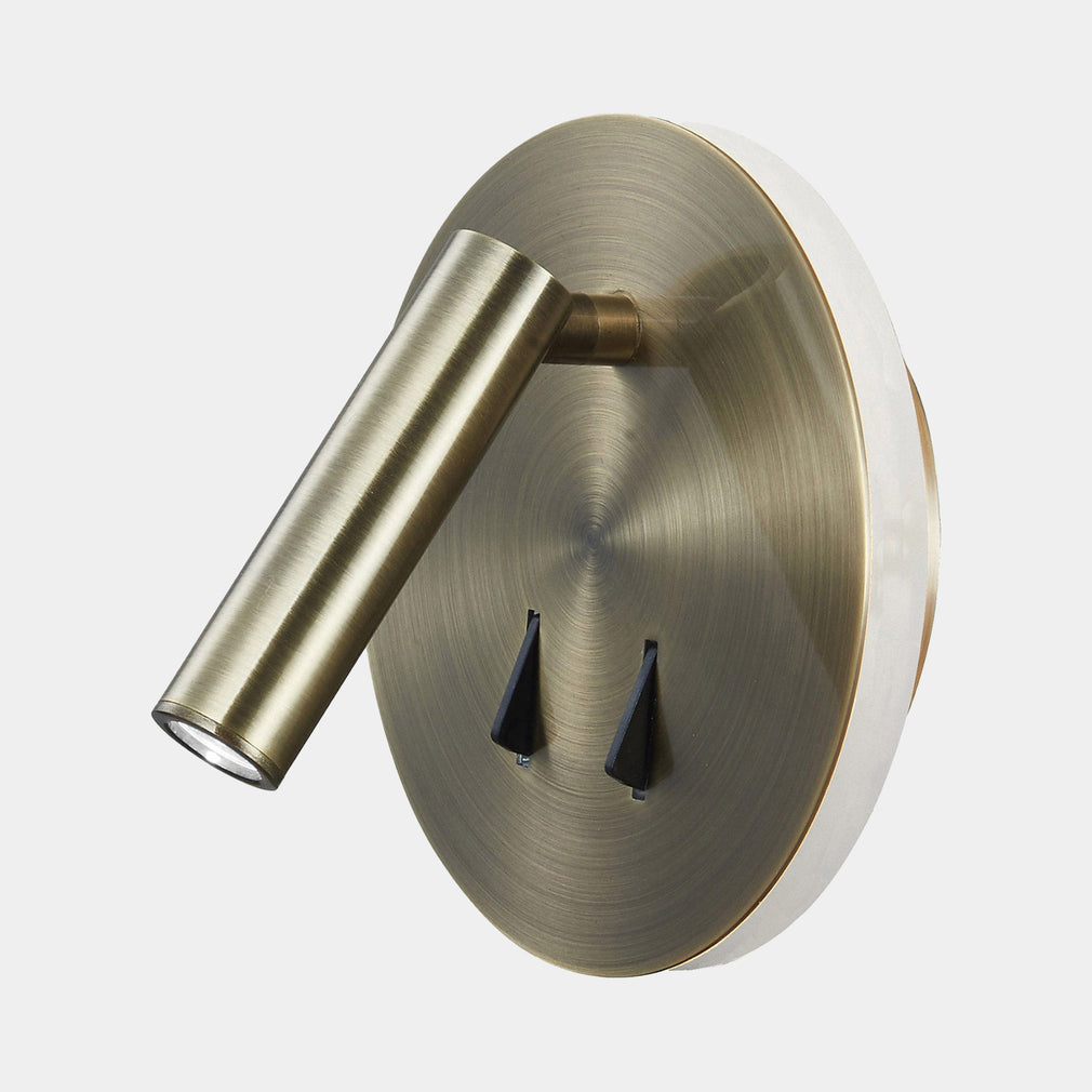 Ruby - Antique Brass Round LED Wall Light