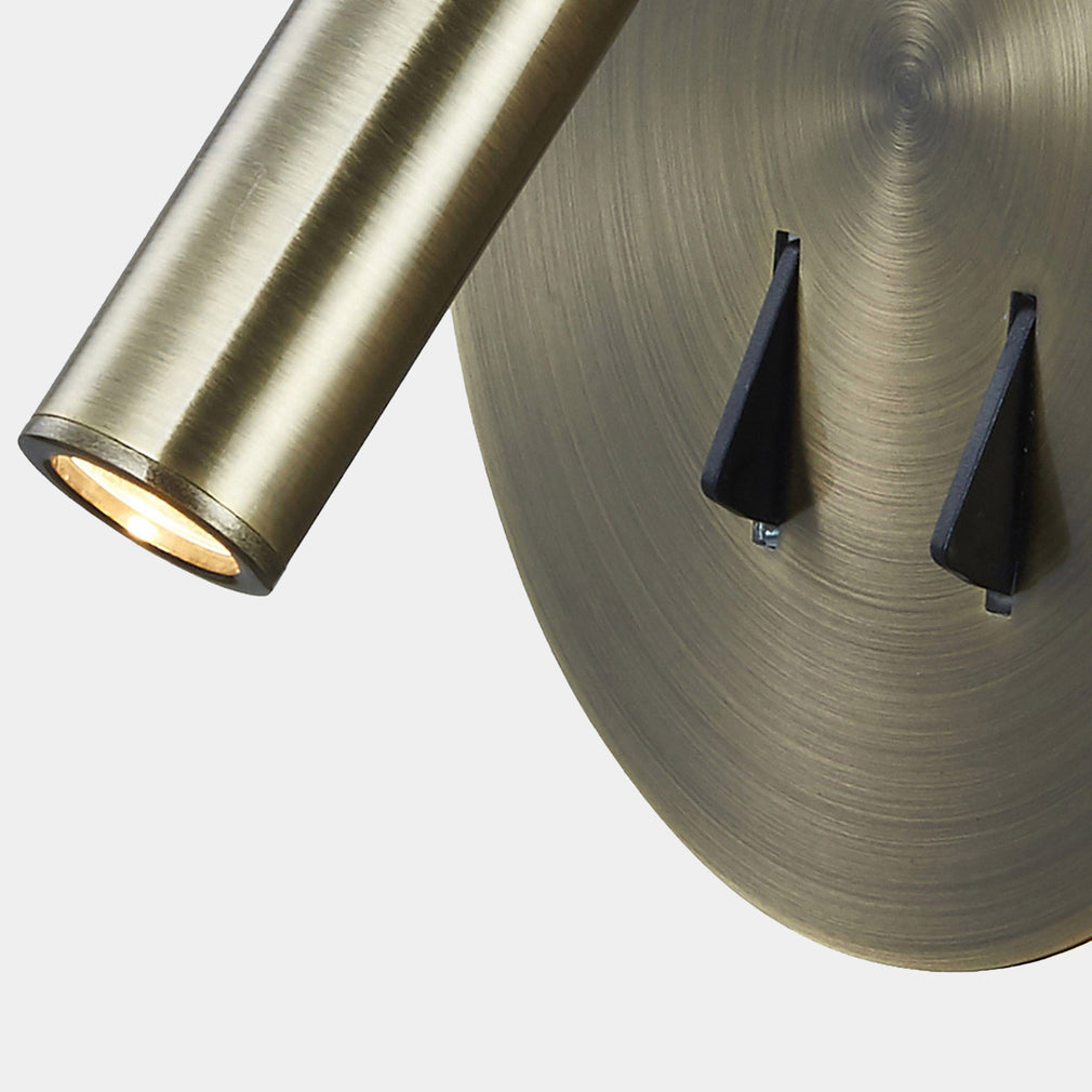 Ruby - Antique Brass Round LED Wall Light