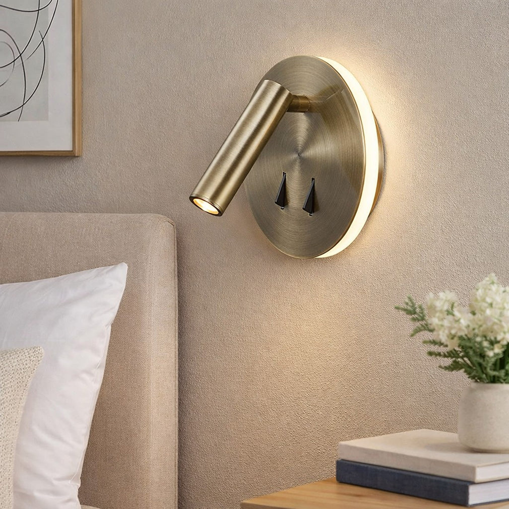 Ruby - Antique Brass Round LED Wall Light