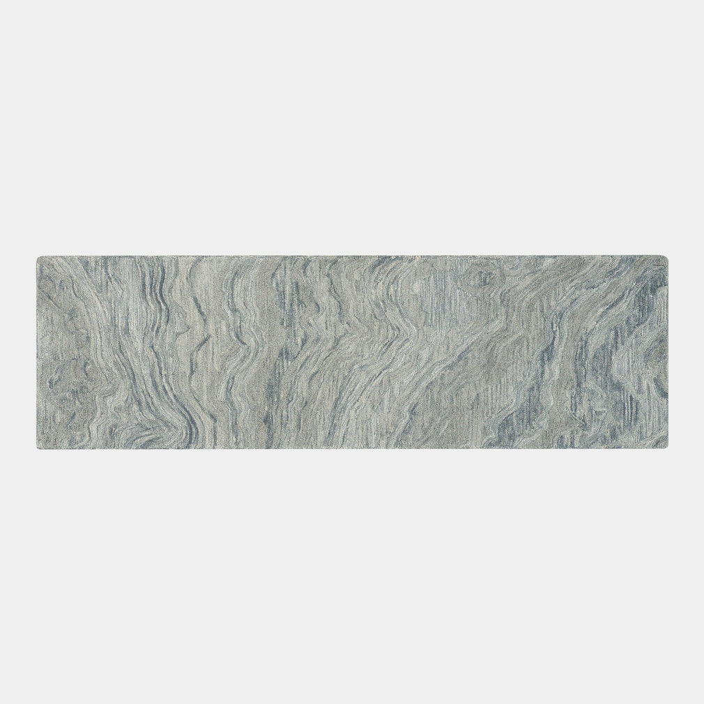 Graceful - Wool Runner Rug 69cm x 229cm Blue