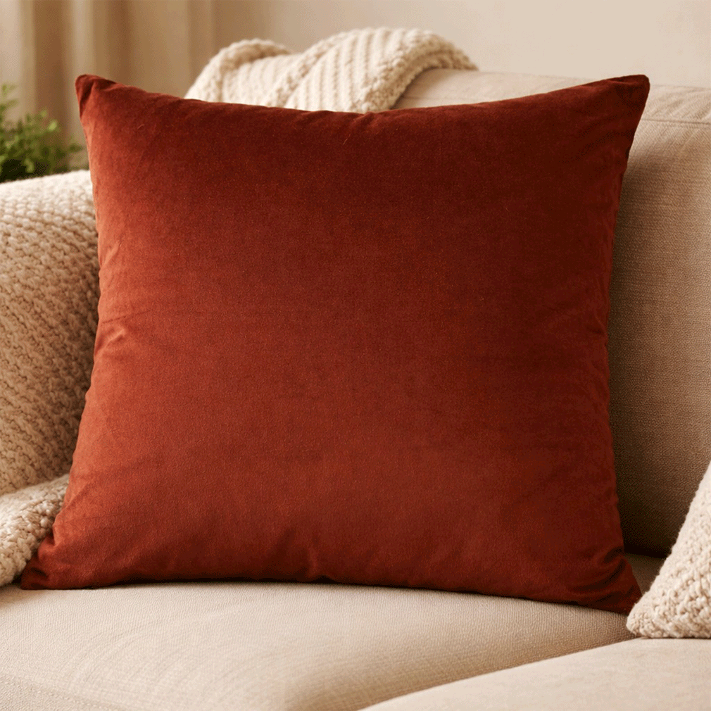 Homestead - Velvet Cushion Rust 45x45cm