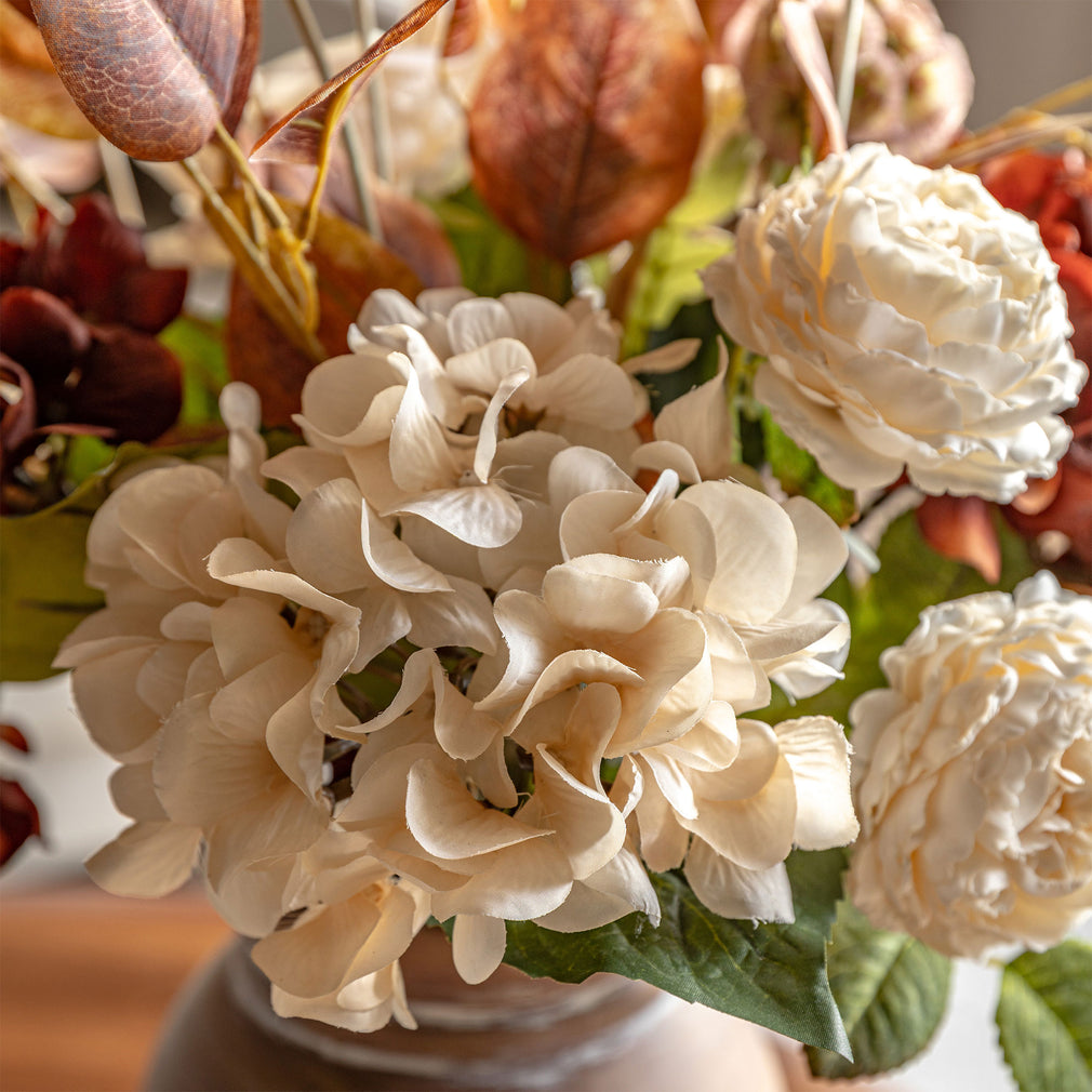 Artificial Hydrangea Bouquet in Vase - Luxury Faux Flower Arrangement