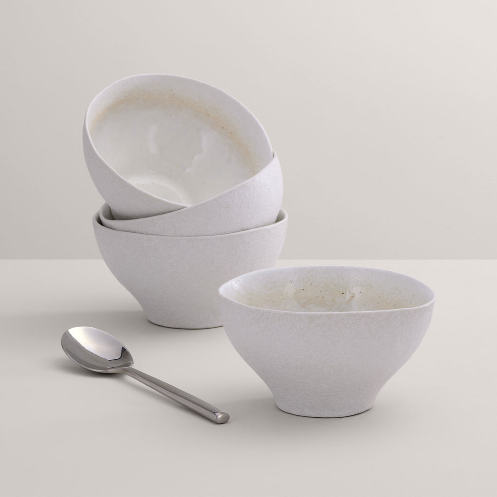 Mylor Soft White Stoneware - Cereal Bowls, Set of 4