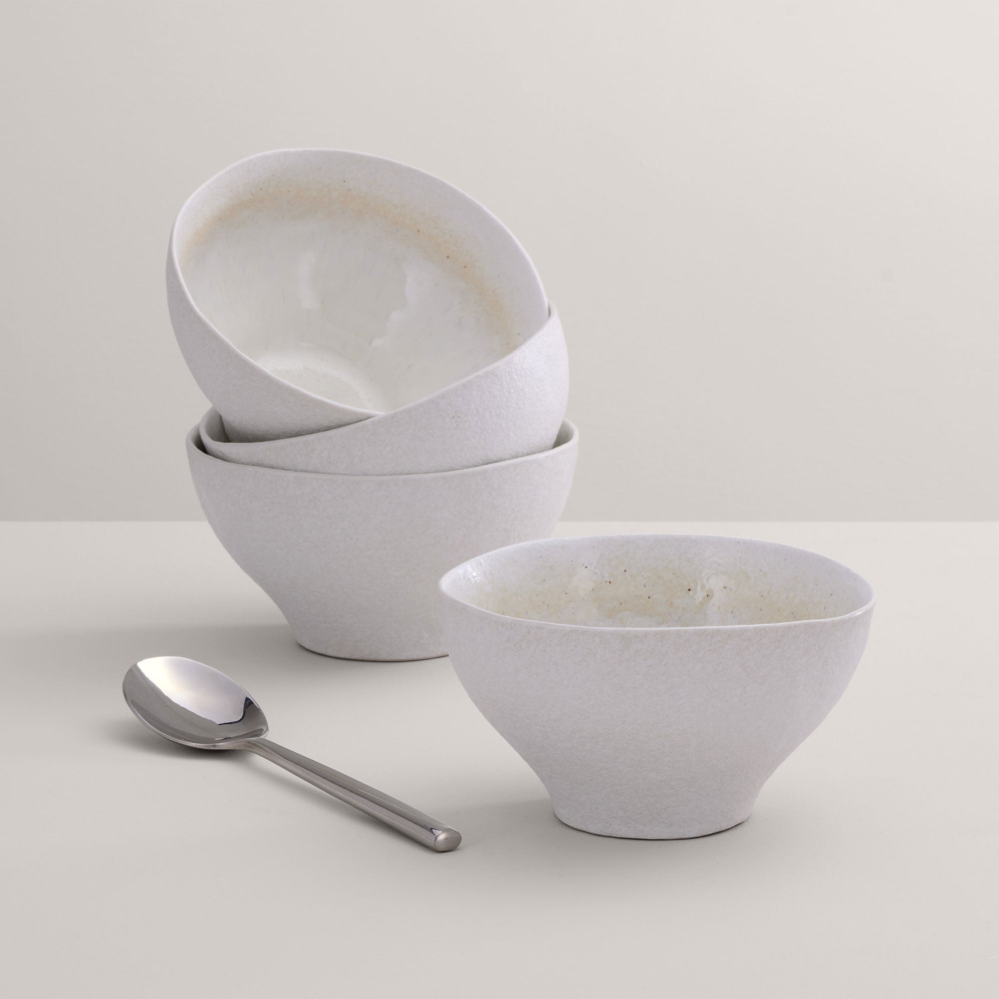 Mylor Soft White Stoneware - Cereal Bowls, Set of 4