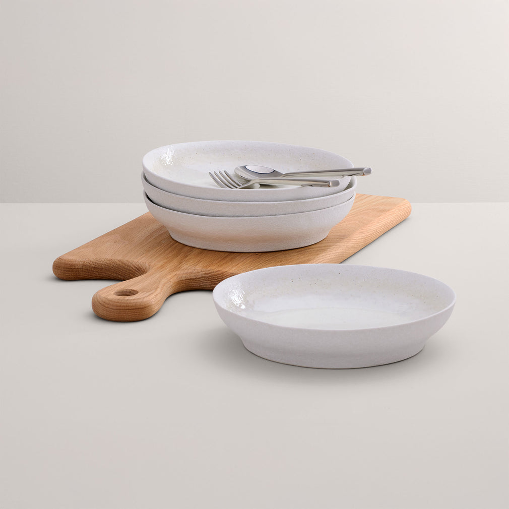 Mylor Soft White Stoneware - Pasta Bowls, Set of 4