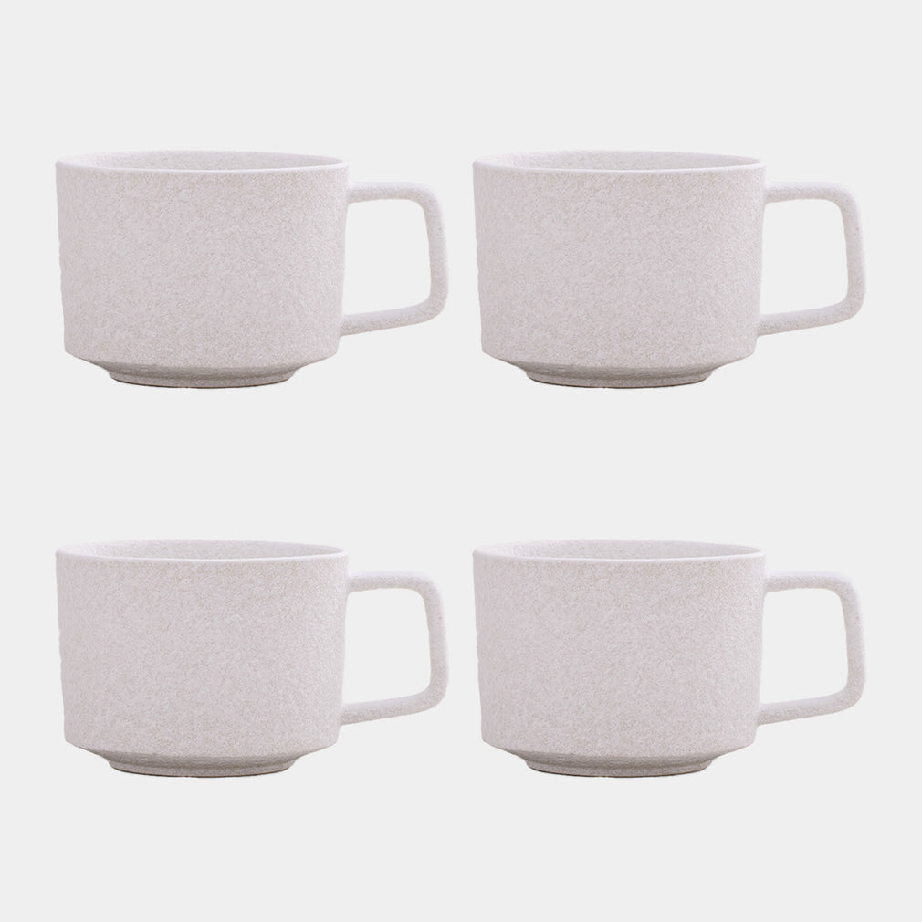 Mylor Soft White Stoneware - Large Mugs, Set of 4