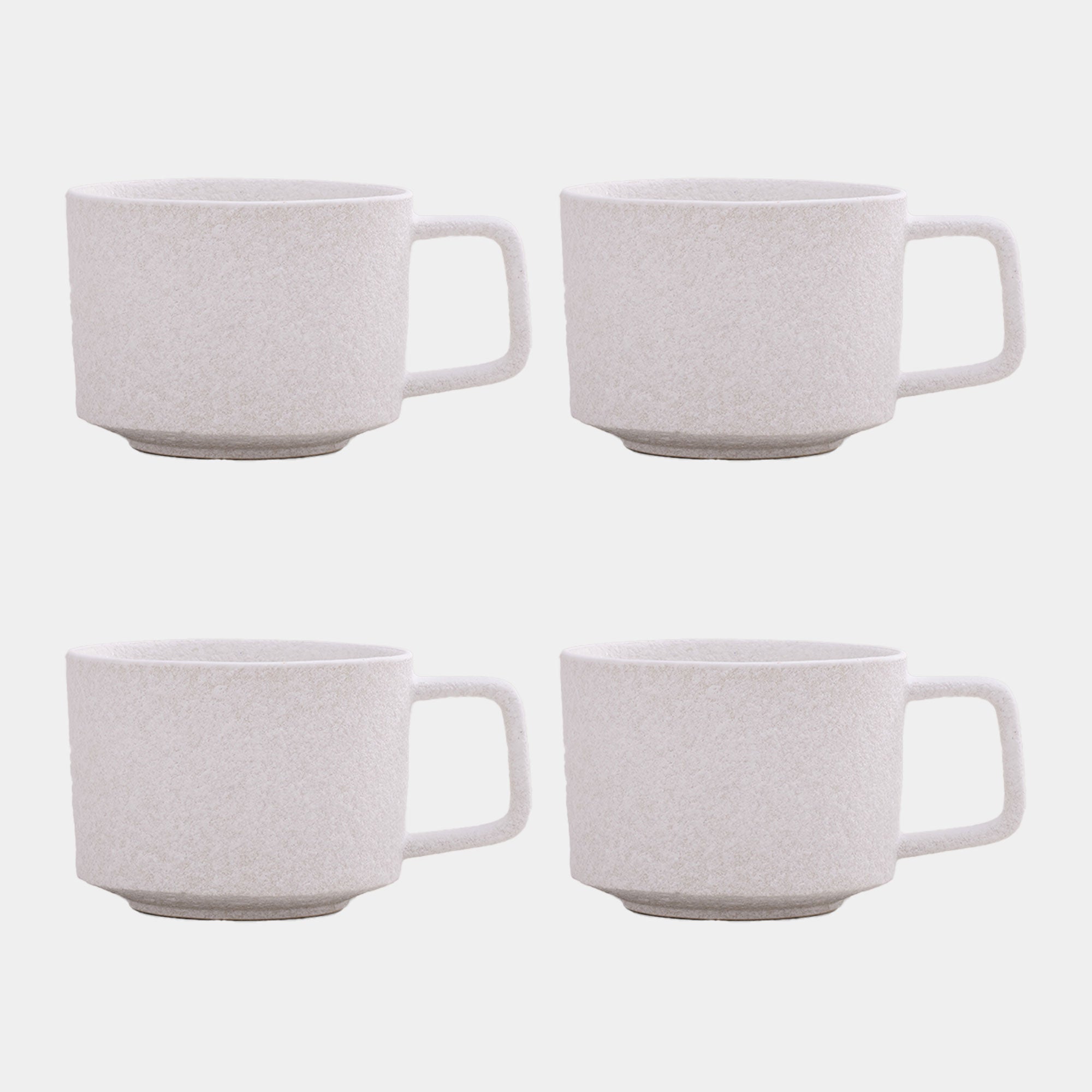 Mylor Soft White Stoneware - Large Mugs, Set of 4