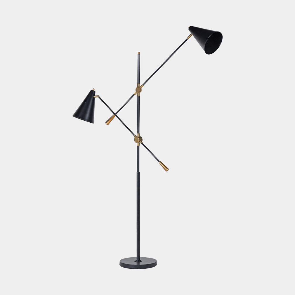 Heron Black - 2 Light Floor Lamp