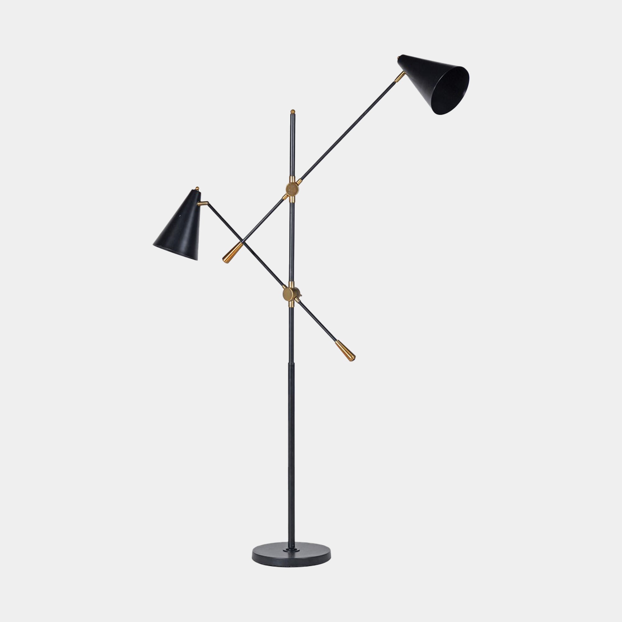Heron Black - 2 Light Floor Lamp