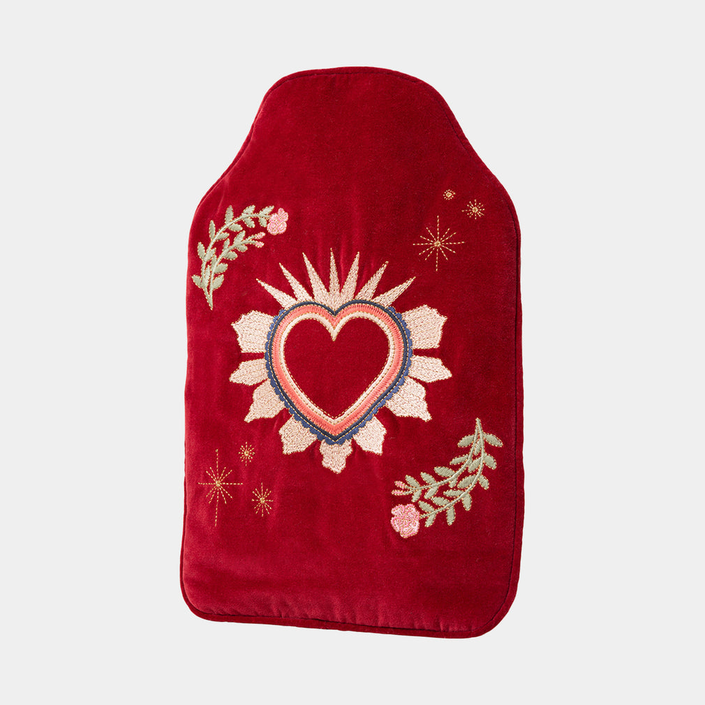 Elizabeth Scarlett Enchanted Heart - Hot Water Bottle, Rouge