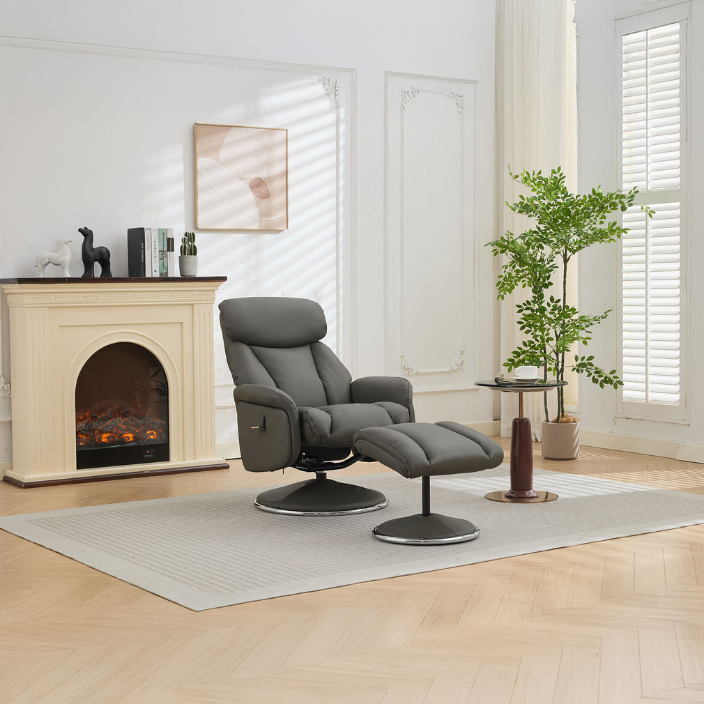 Yukon - Swivel Recliner Chair With Footstool