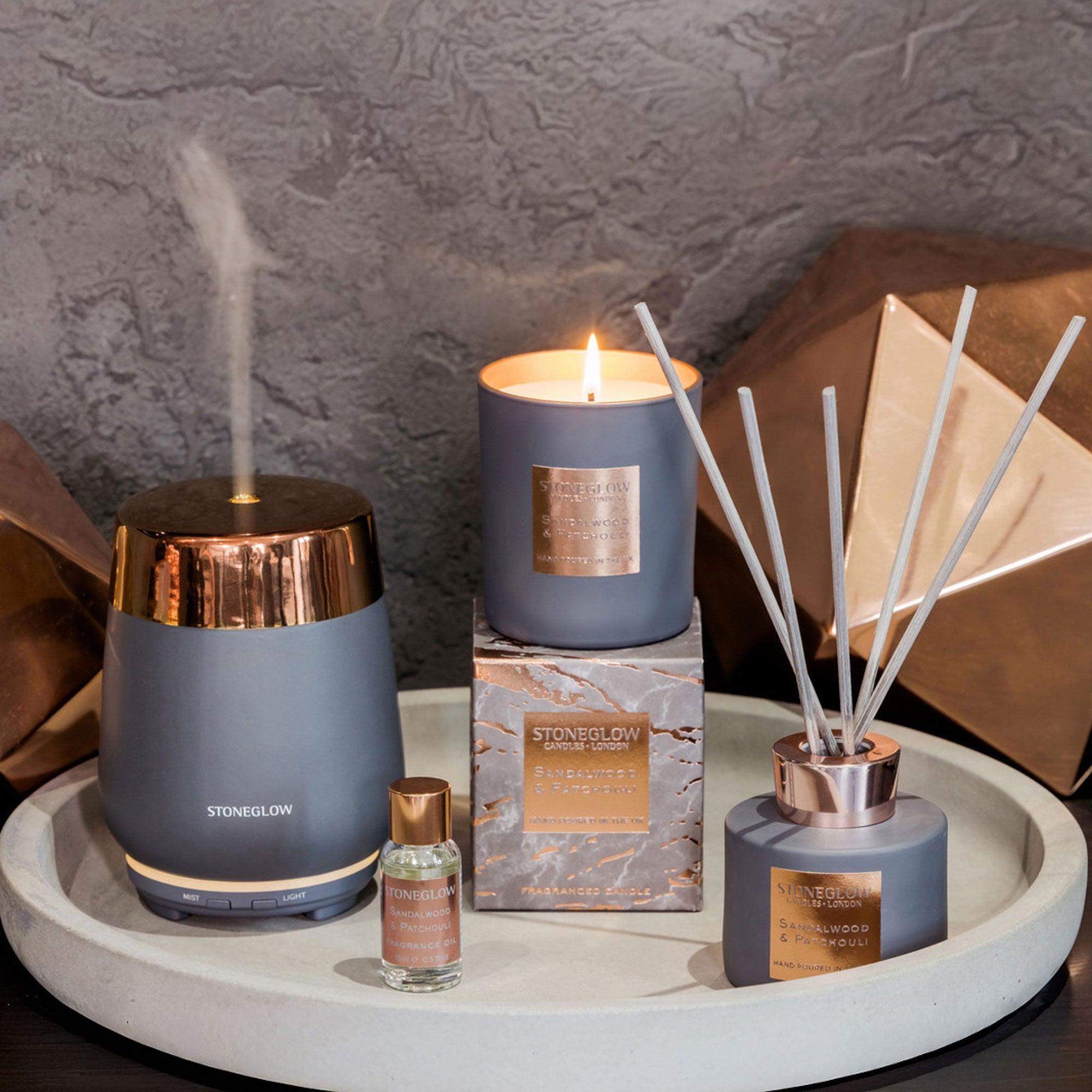 Stoneglow Luna - Sandalwood & Patchouli Candle