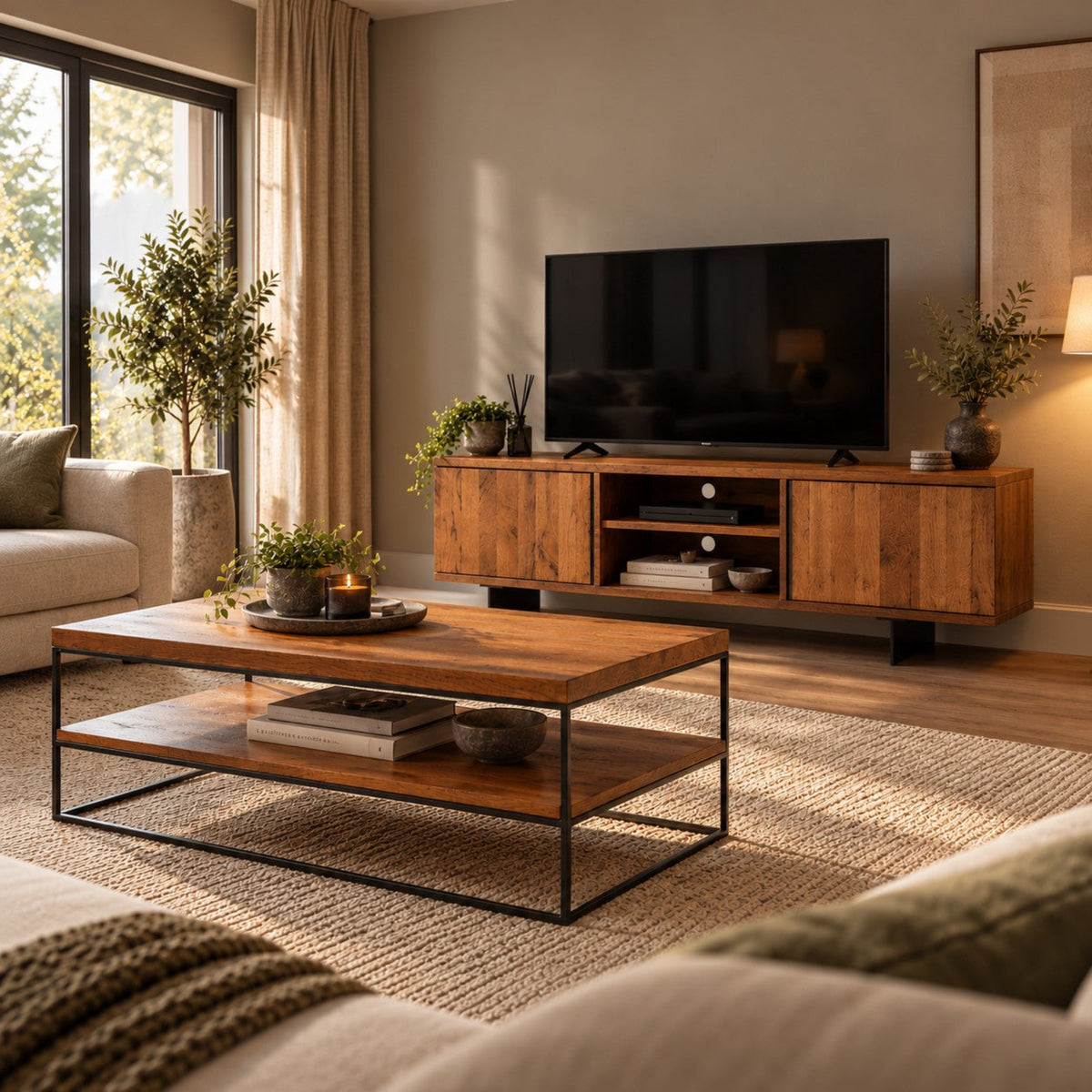 Santana - Solid Oak TV Unit