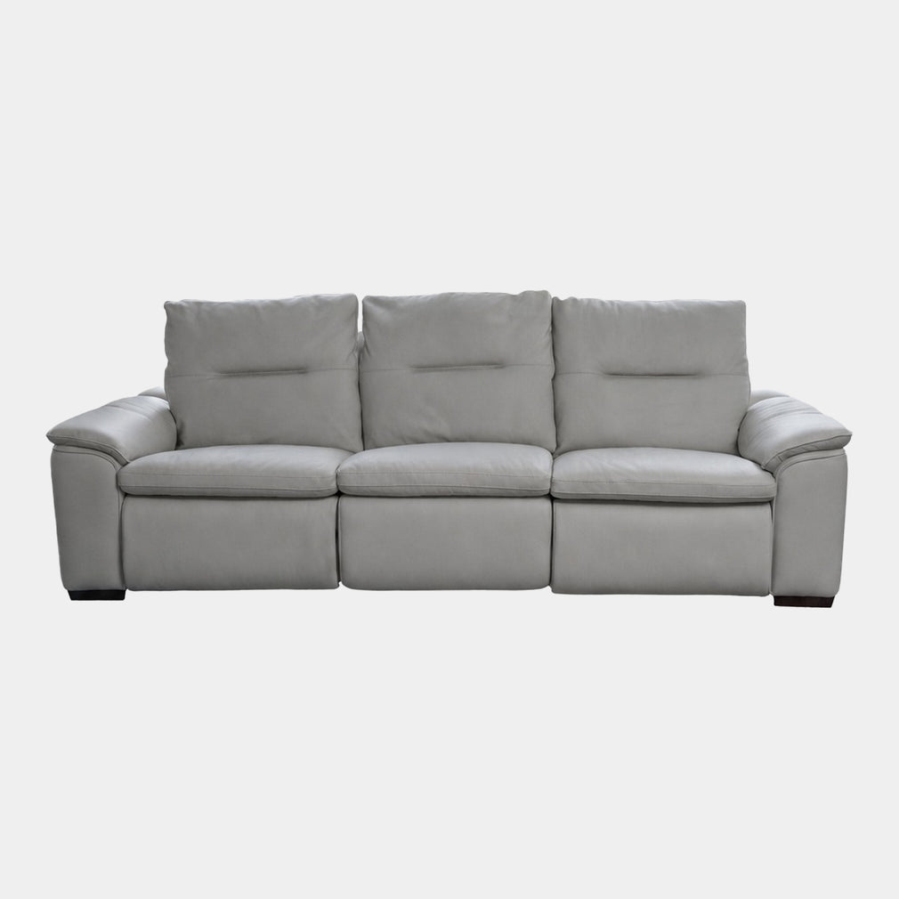 Pasadena - Large 3 Seat Sofa With 2 Power Recliners, Leather Shale Grey