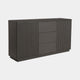 Otello - 2 Door Sideboard With Drawers, Ceramic Top Dark Grey Ceramic Top