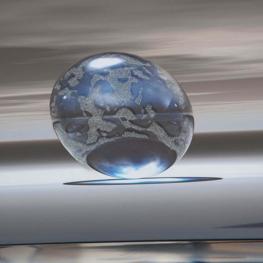 Silver Spheres - Framed Liquid Wall Art
