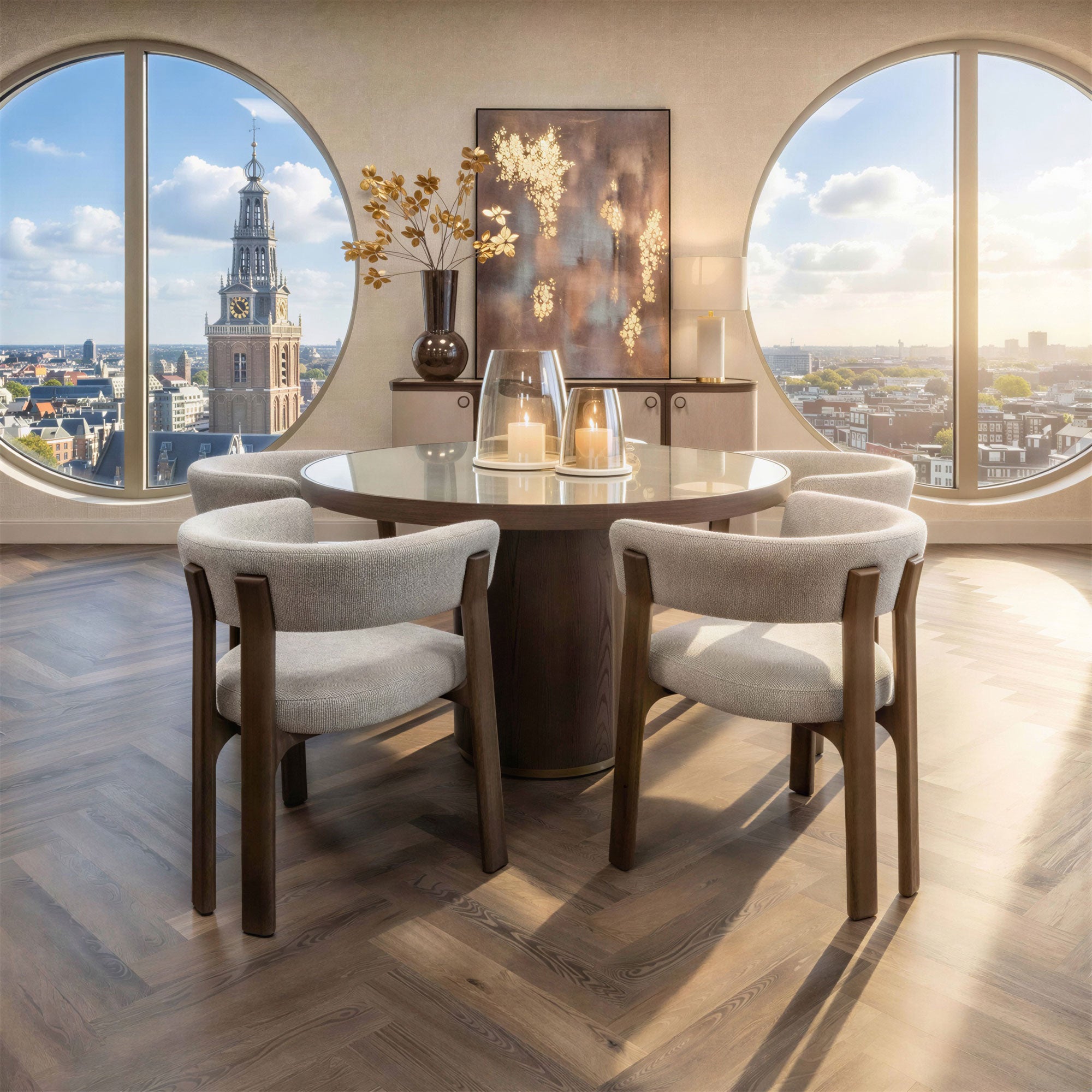 Marlow - Round Glass Dining Table