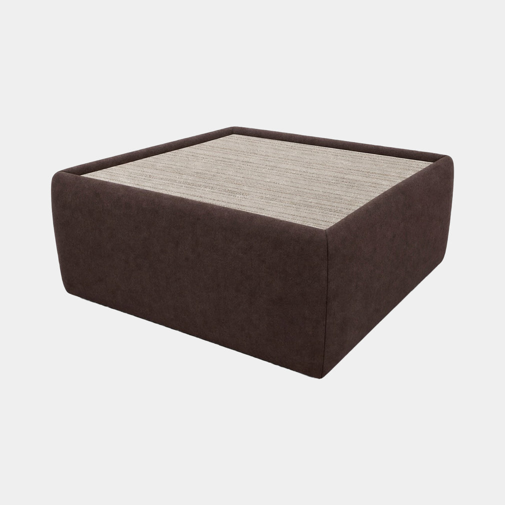 Solace - Square Glass Top Table, Fabric
