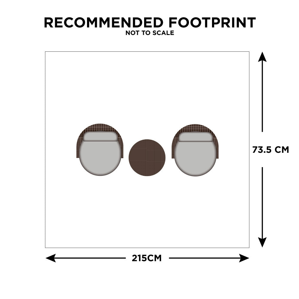 Mauritius - Pair Of Garden Swivel Chairs With Side Table