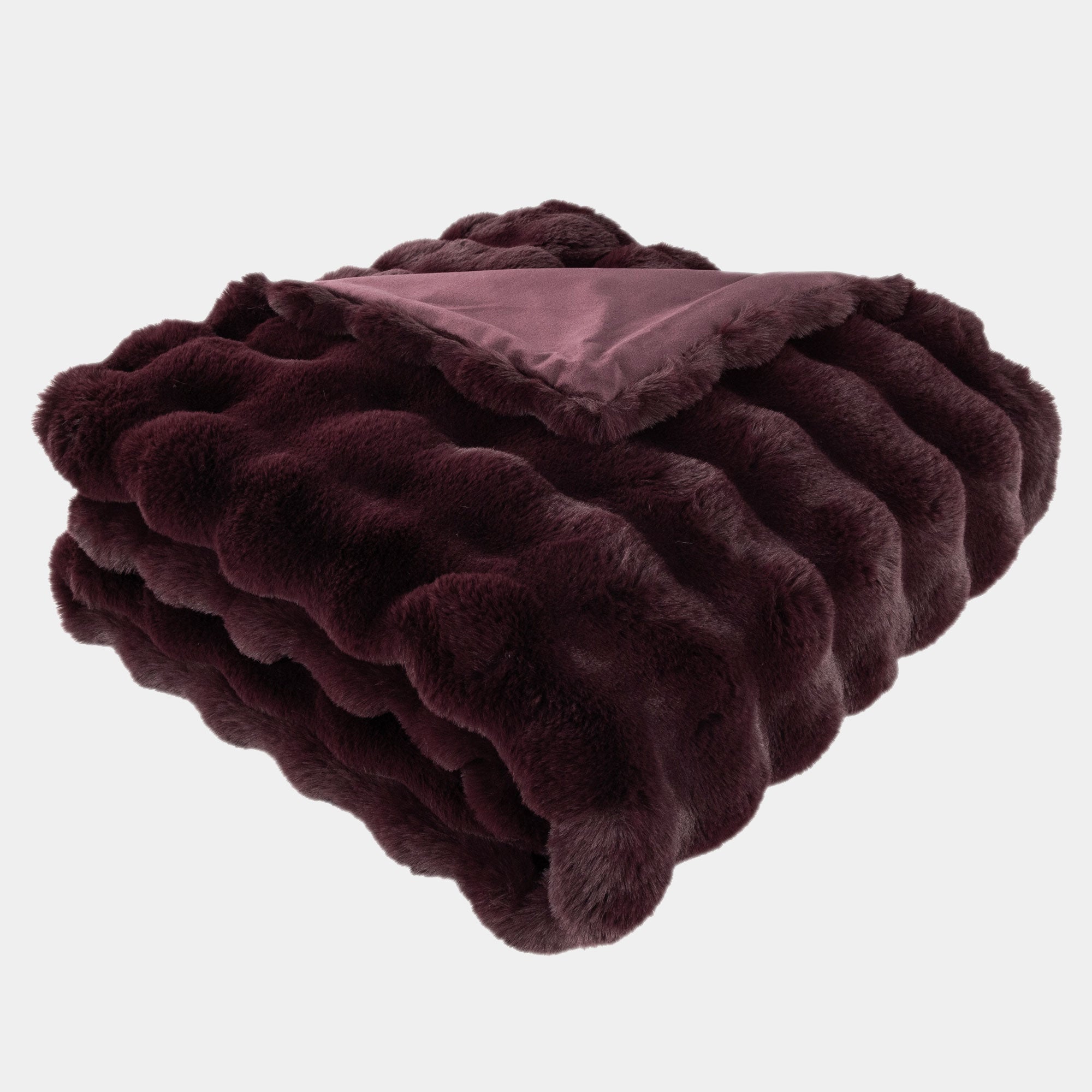 Glam Faux Fur - Aubergine Throw 150x200cm