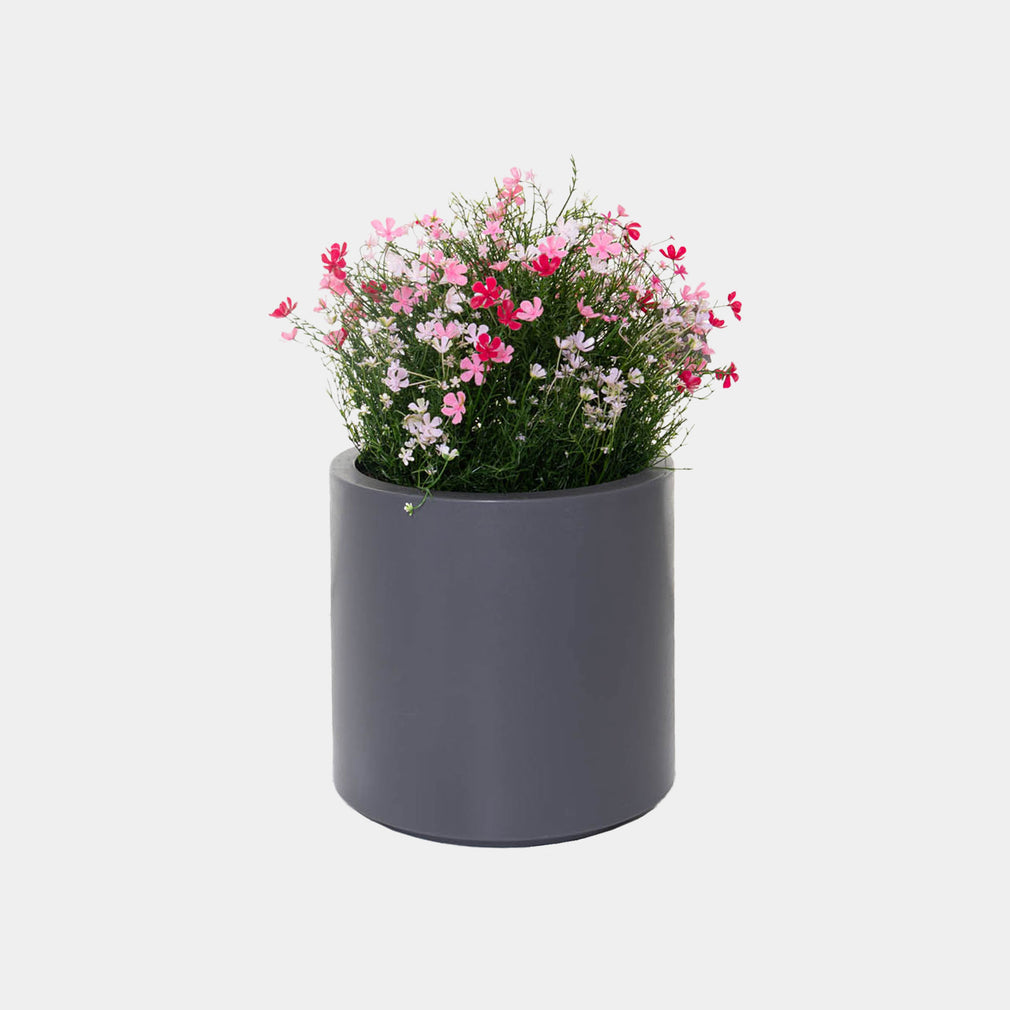 Artificial Baby's Breath Flower in Grey Pot - Realistic Faux Floral Display