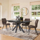 Silvano Grey - Ceramic Extending Dining Table Set With 4 Dining Chairs, Fabric