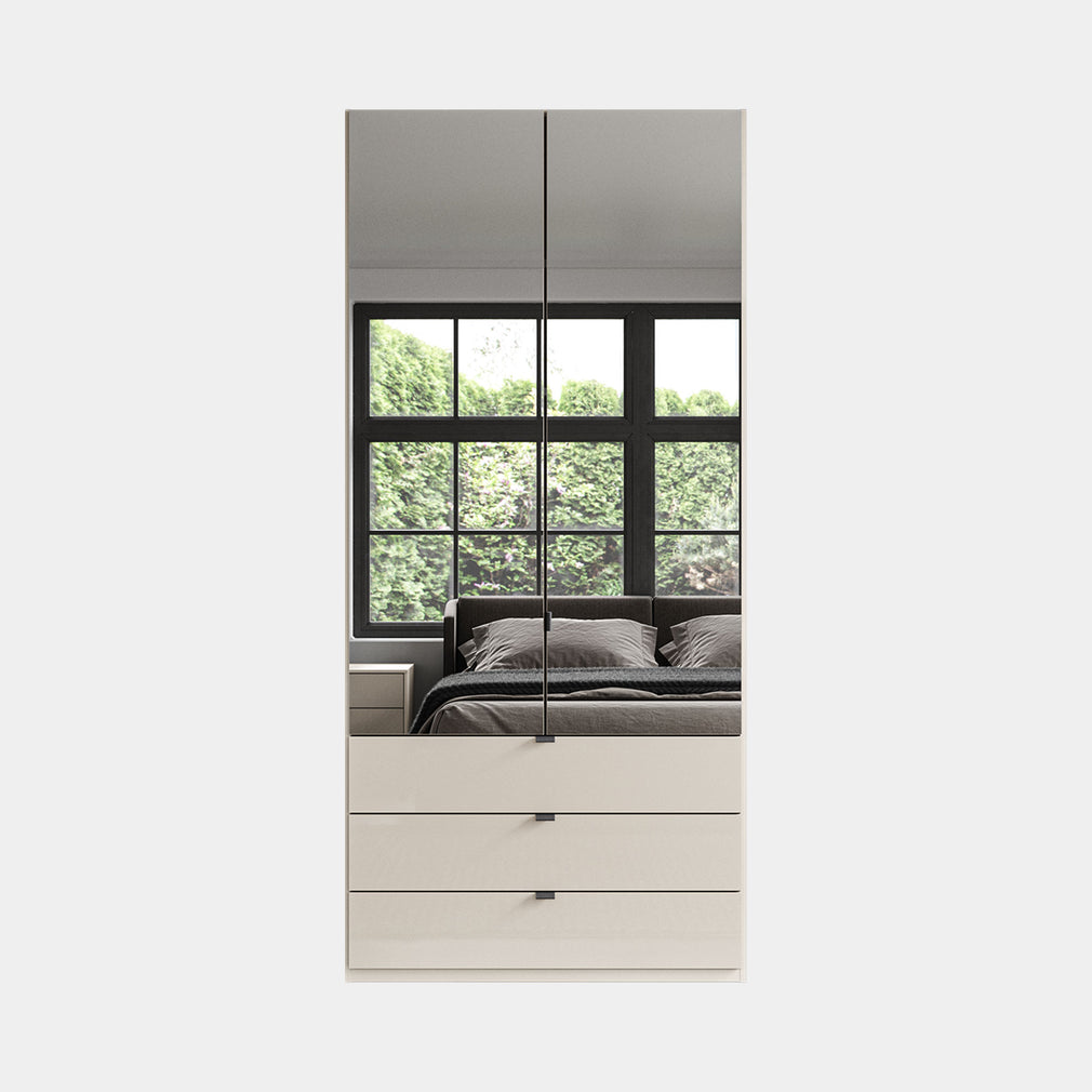 Florida - 2 Door Combi Mirrored Wardrobe