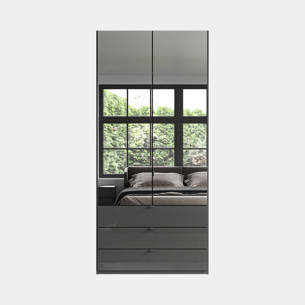 Florida - 2 Door Combi Mirrored Wardrobe
