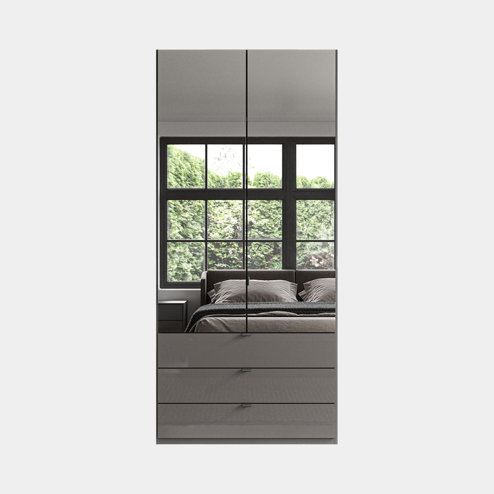 Florida - 2 Door Combi Mirrored Wardrobe