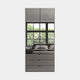 Florida - 2 Door Combi Mirrored Wardrobe