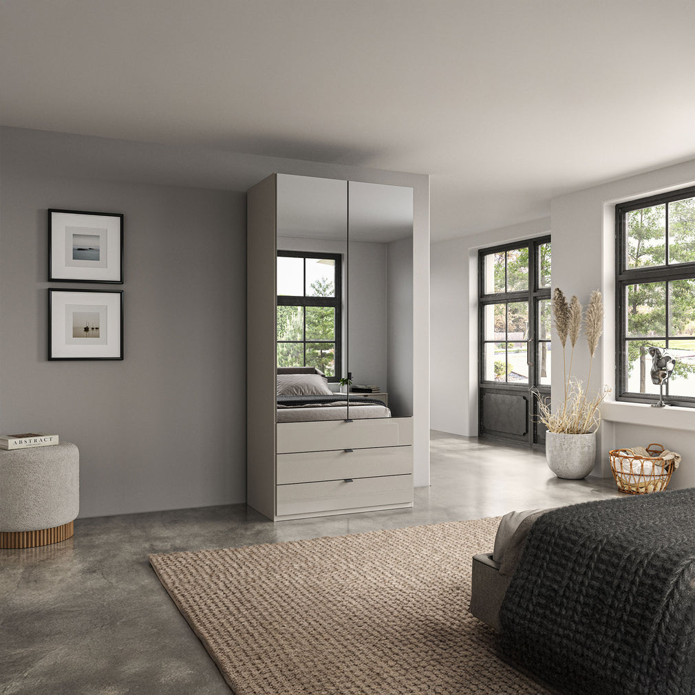 Florida - 2 Door Combi Mirrored Wardrobe