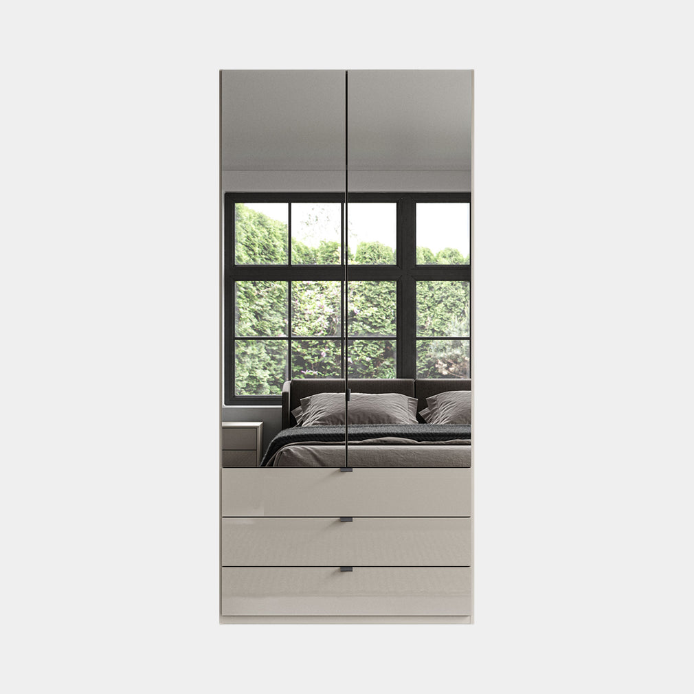 Florida - 2 Door Combi Mirrored Wardrobe