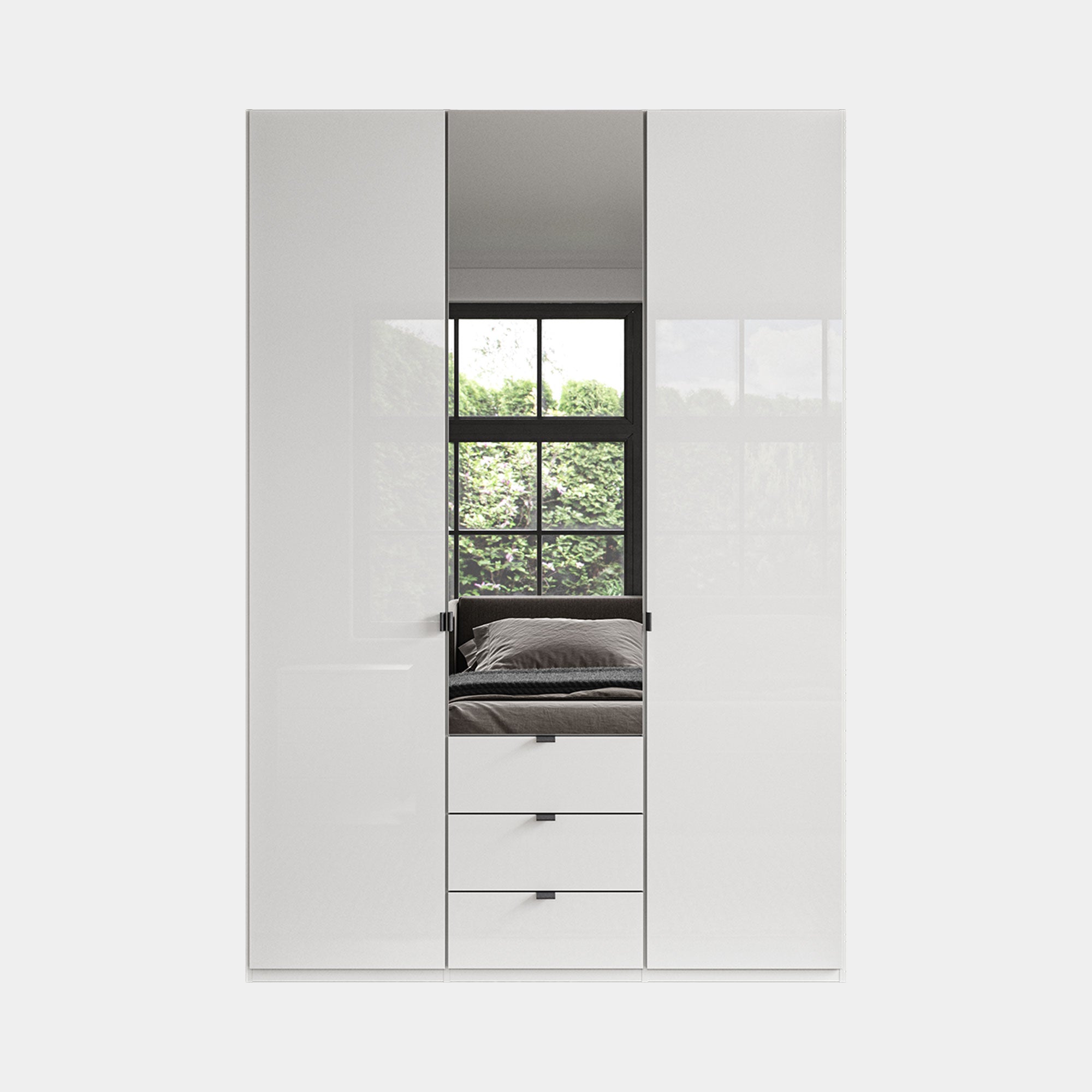 Florida - 3 Door Mirrored Combi Wardrobe