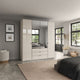 Florida - 4 Door Combi Mirrored Wardrobe