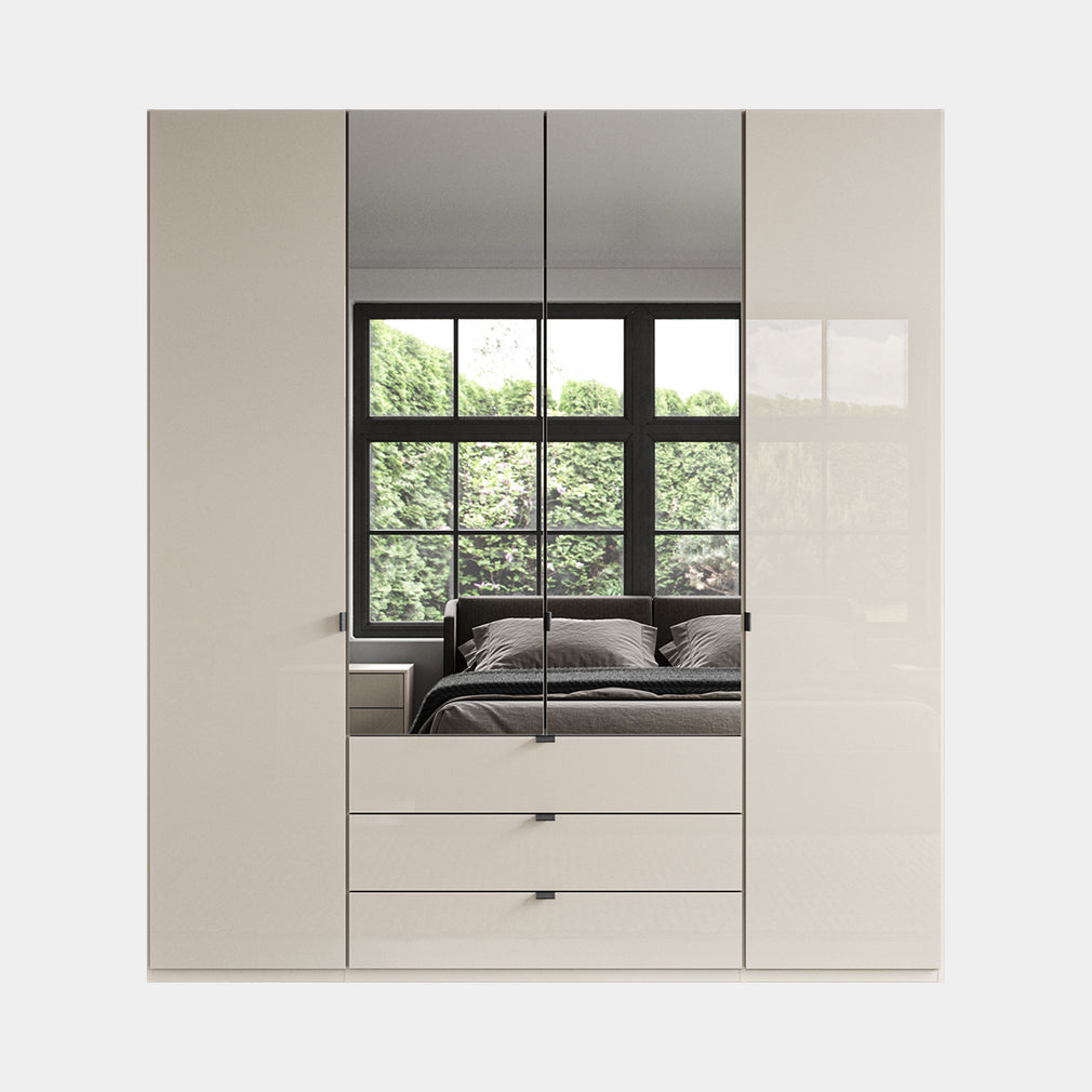 Florida - 4 Door Combi Mirrored Wardrobe