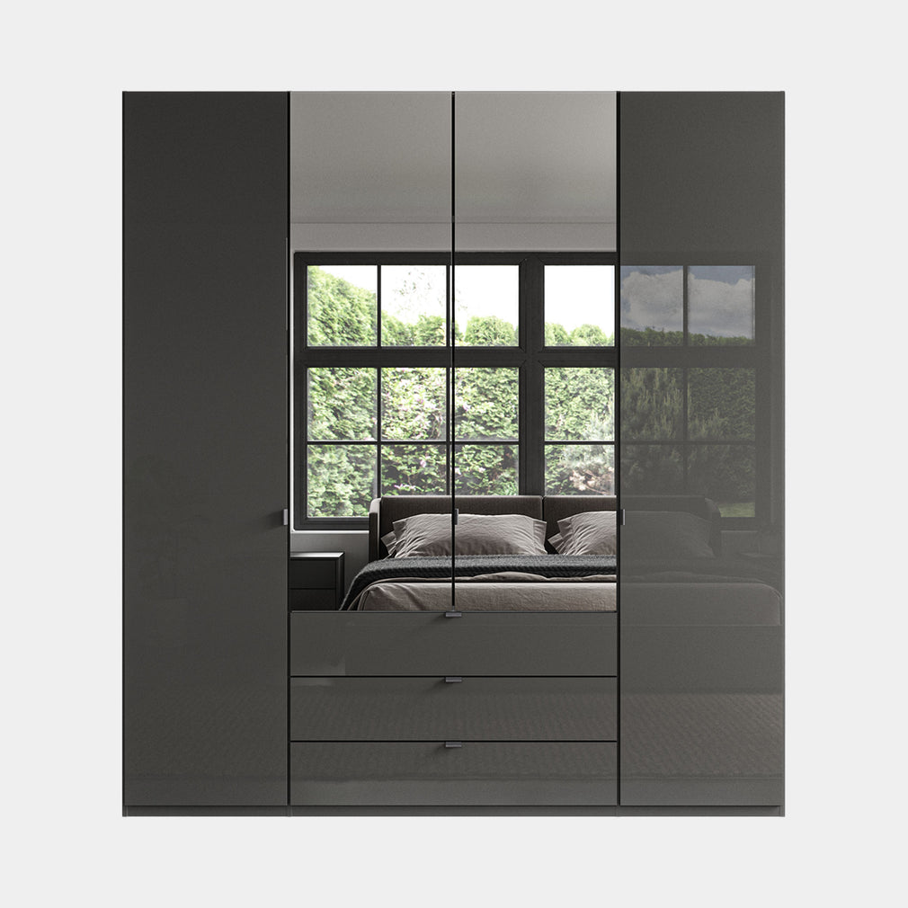 Florida - 4 Door Combi Mirrored Wardrobe