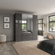 Florida - 4 Door Combi Mirrored Wardrobe