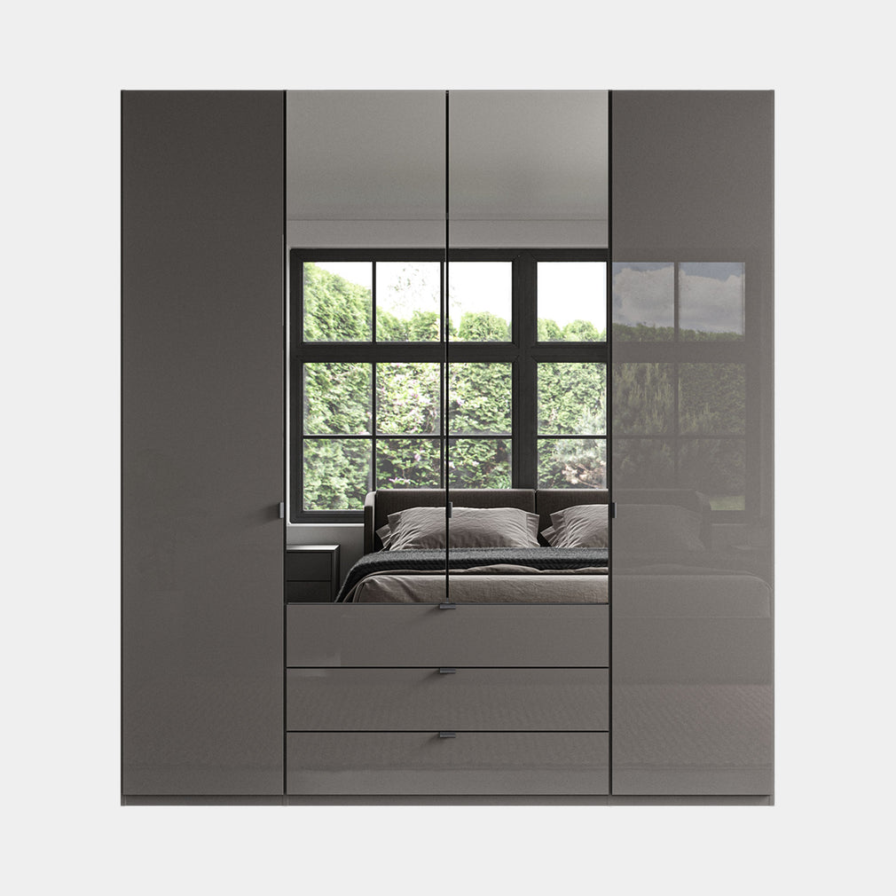 Florida - 4 Door Combi Mirrored Wardrobe