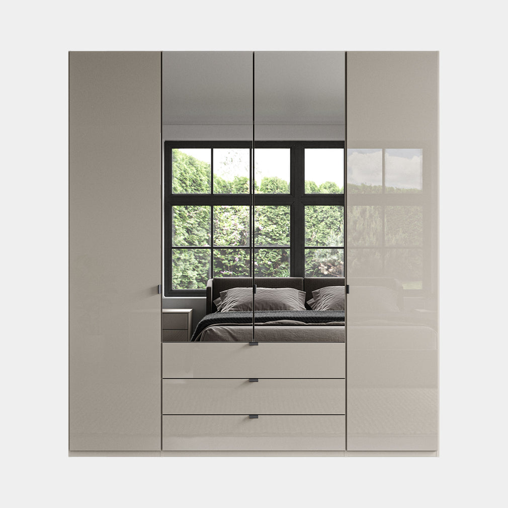 Florida - 4 Door Combi Mirrored Wardrobe