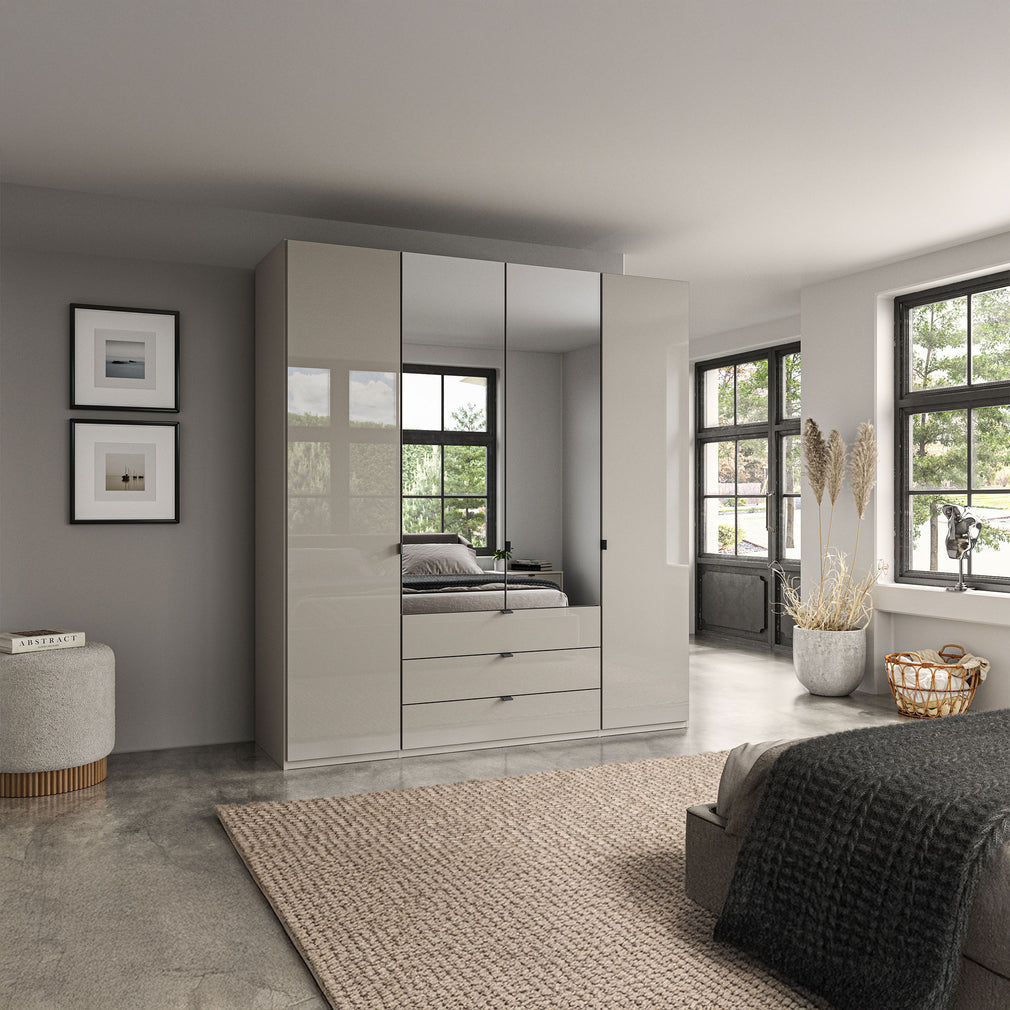 Florida - 4 Door Combi Mirrored Wardrobe